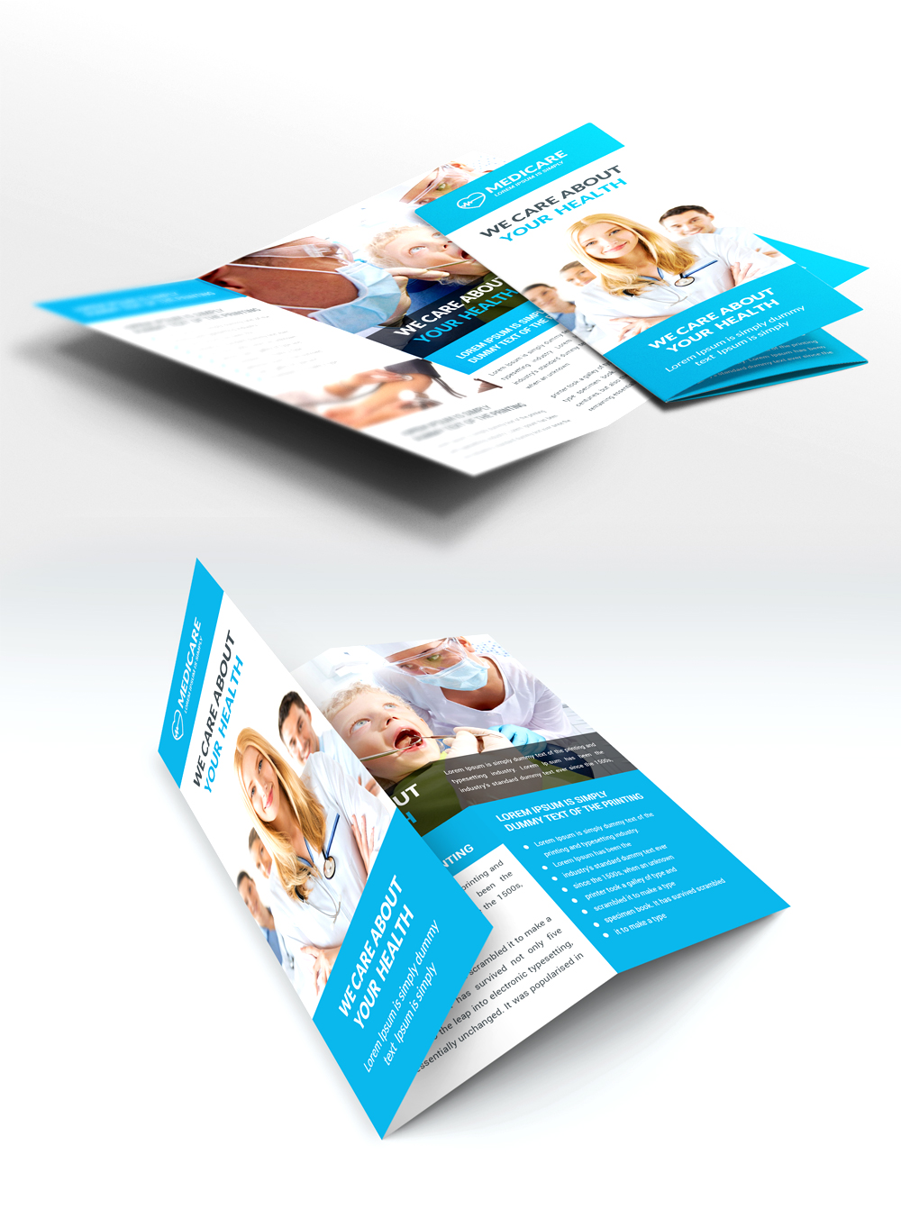 Medical care and Hospital Trifold Brochure PSD Free Download