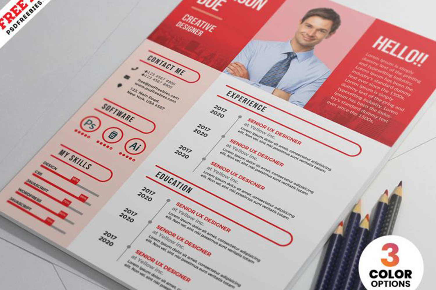 Modern CV Resume Template PSD Free Download