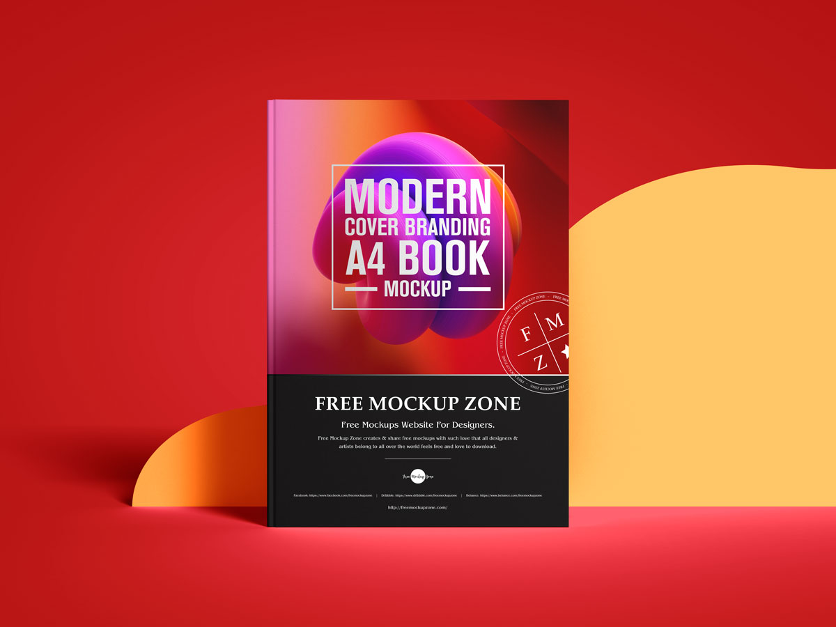 Modern Cover Branding A4 Book Mockup Free Download