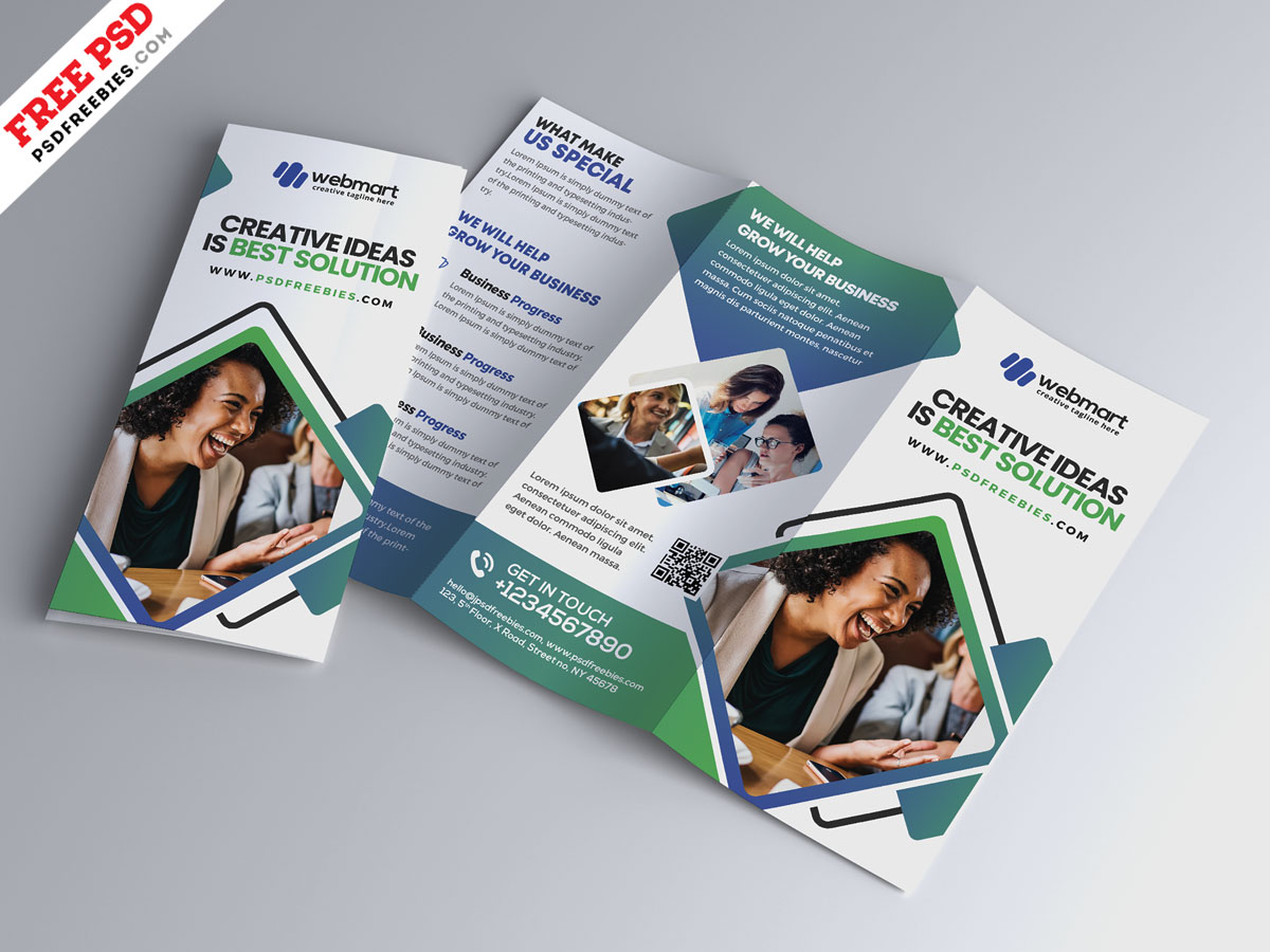 Modern Tri-Fold Brochure Design PSD Free Download