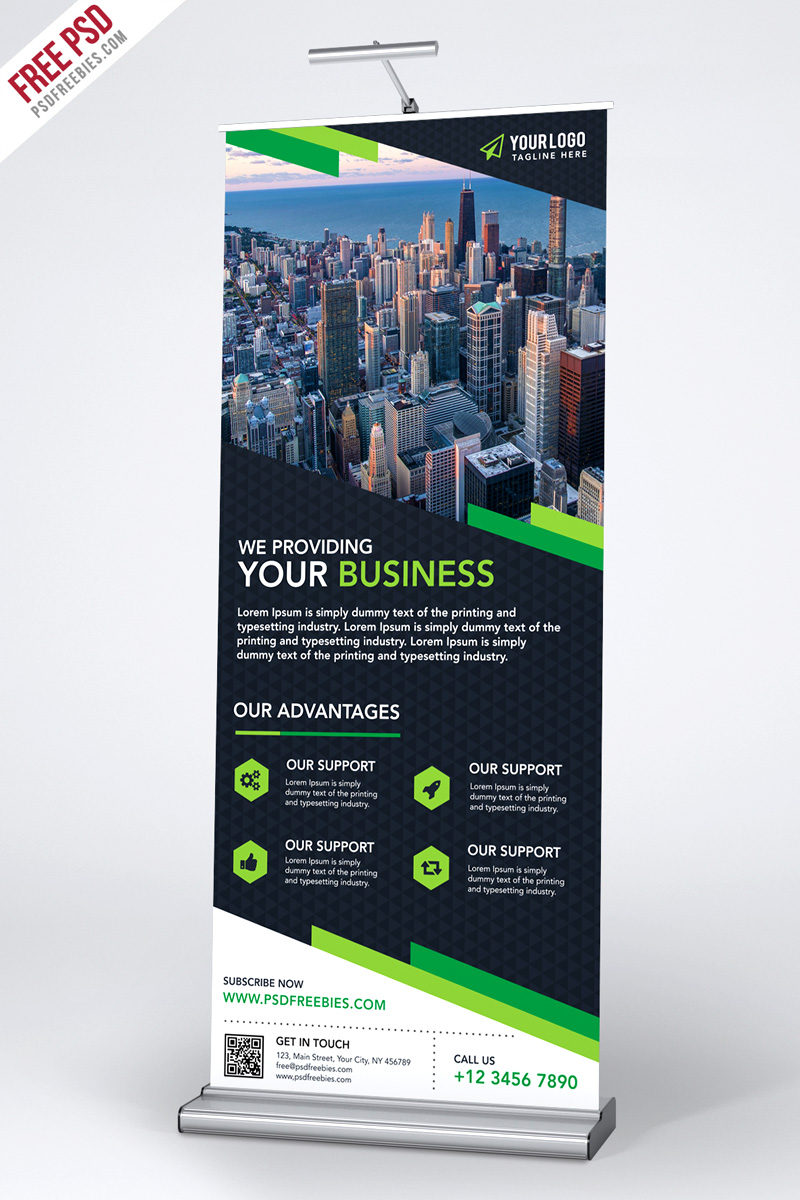 Multipurpose Creative Roll-up Banner PSD Free Download