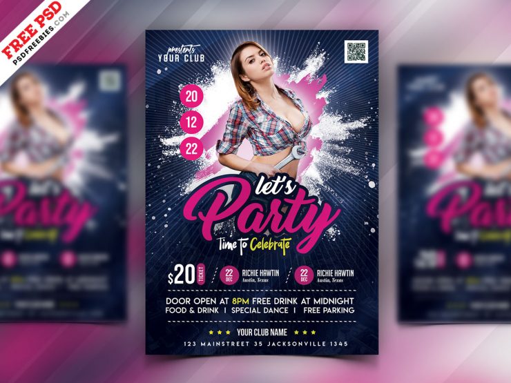 Eye-Catching Night Club Party Flyer PSD Templates | Customizable Designs