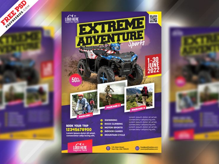 Outdoor Adventure Tour Flyer PSD Free Download