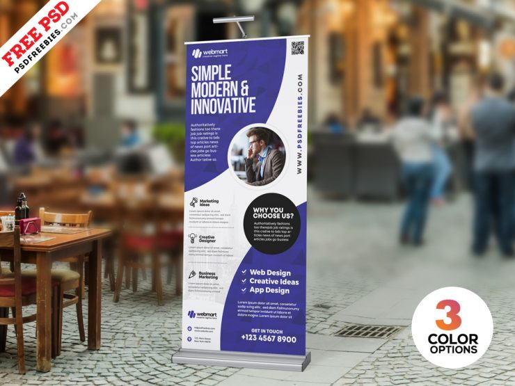 Professional Roll Up Banner Design PSD Free Download