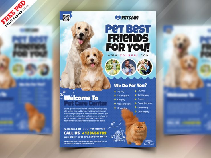 Pet Shop Flyer PSD Free Download