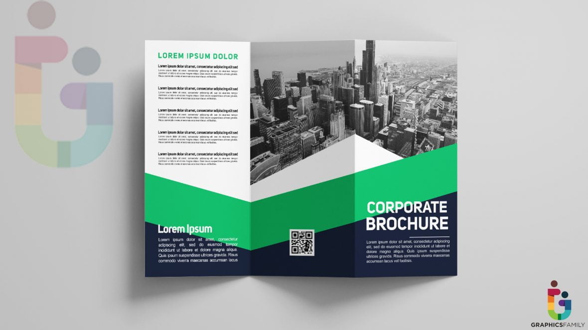 Photorealistic Tri-Fold Business Brochure Template PSD Free Download