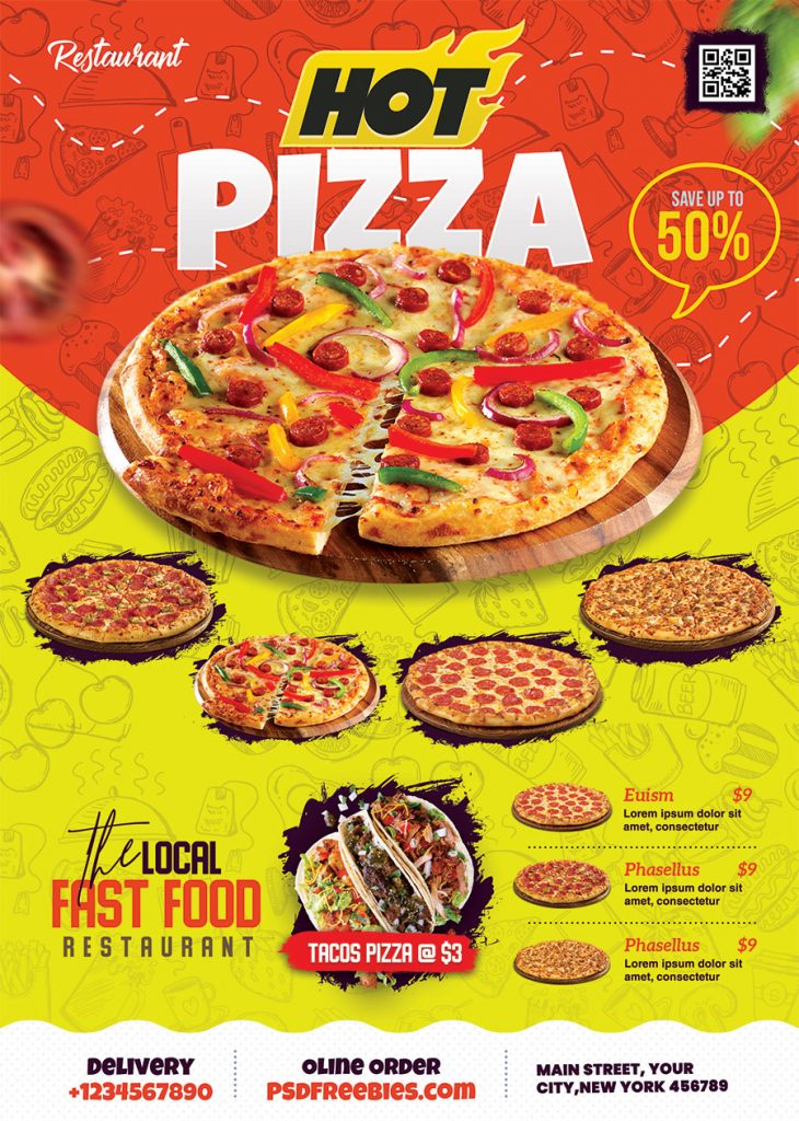 Pizza Shop Flyer PSD Free Download