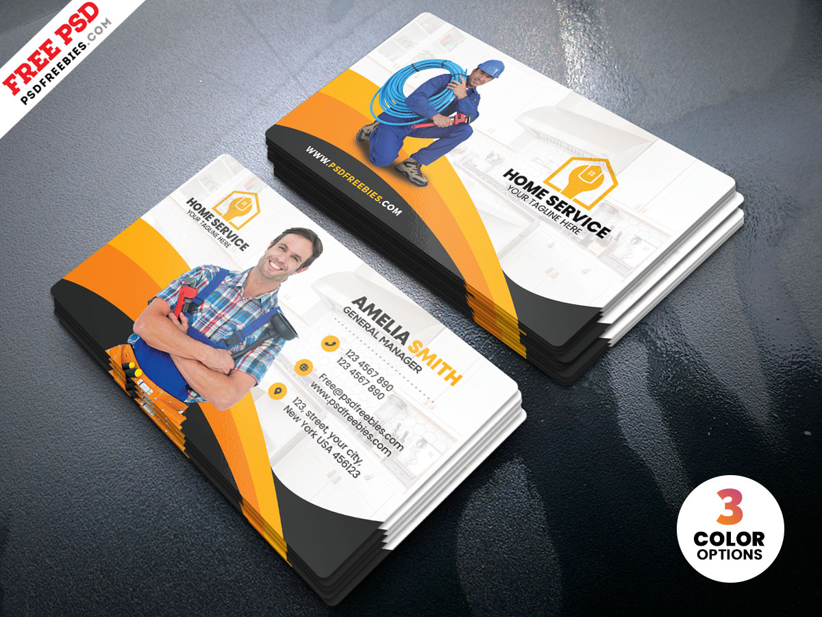 Plumber Business Card PSD Free Download
