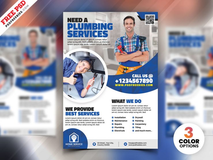 Plumbing Service Flyer PSD Free Download