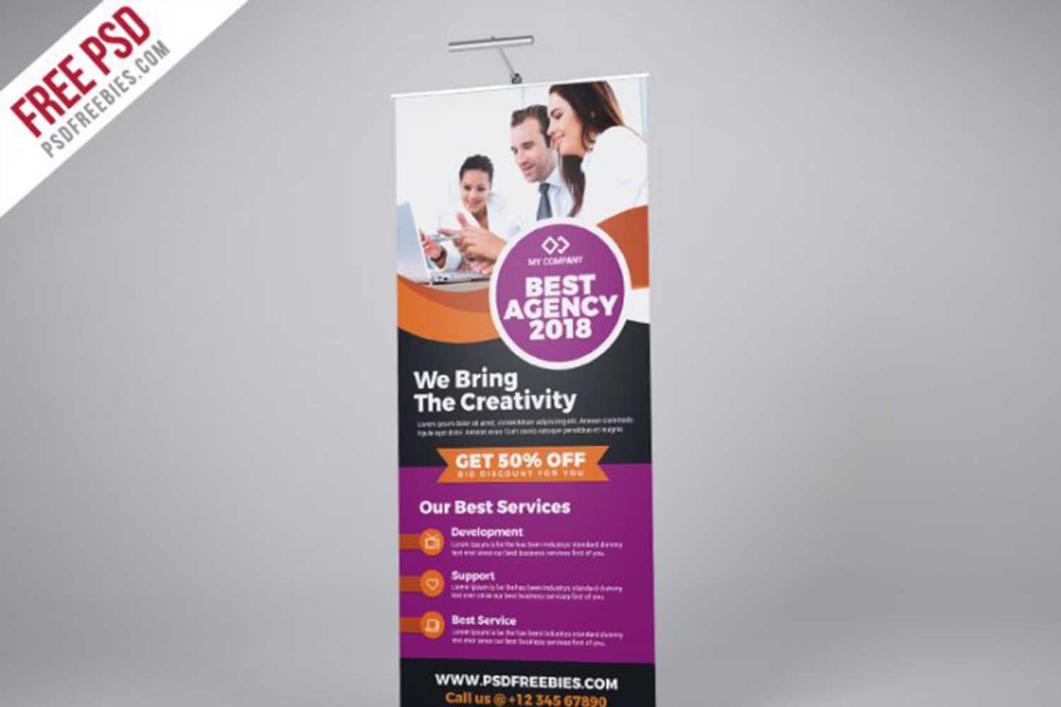 Professional Agency Roll-Up Banner PSD Free Download