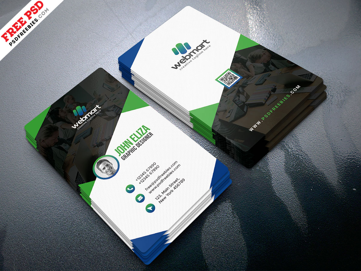 Professional Vertical Business Card Design PSD Free Download