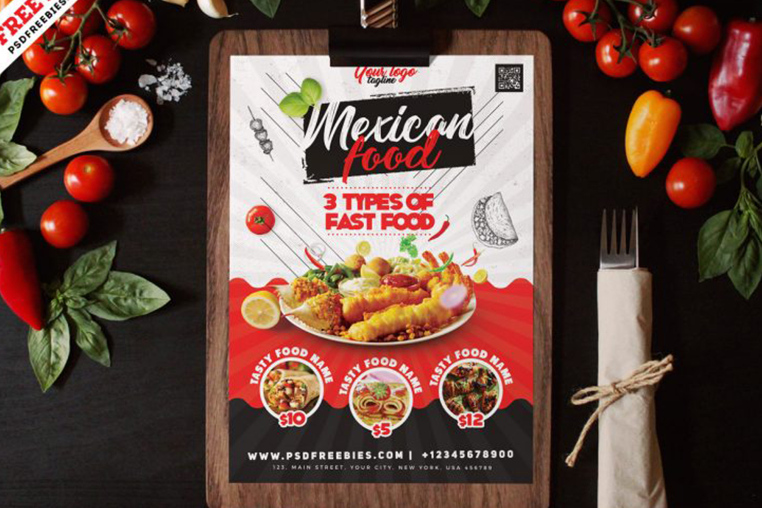 Restaurant Food Menu Flyer Design PSD Free Download