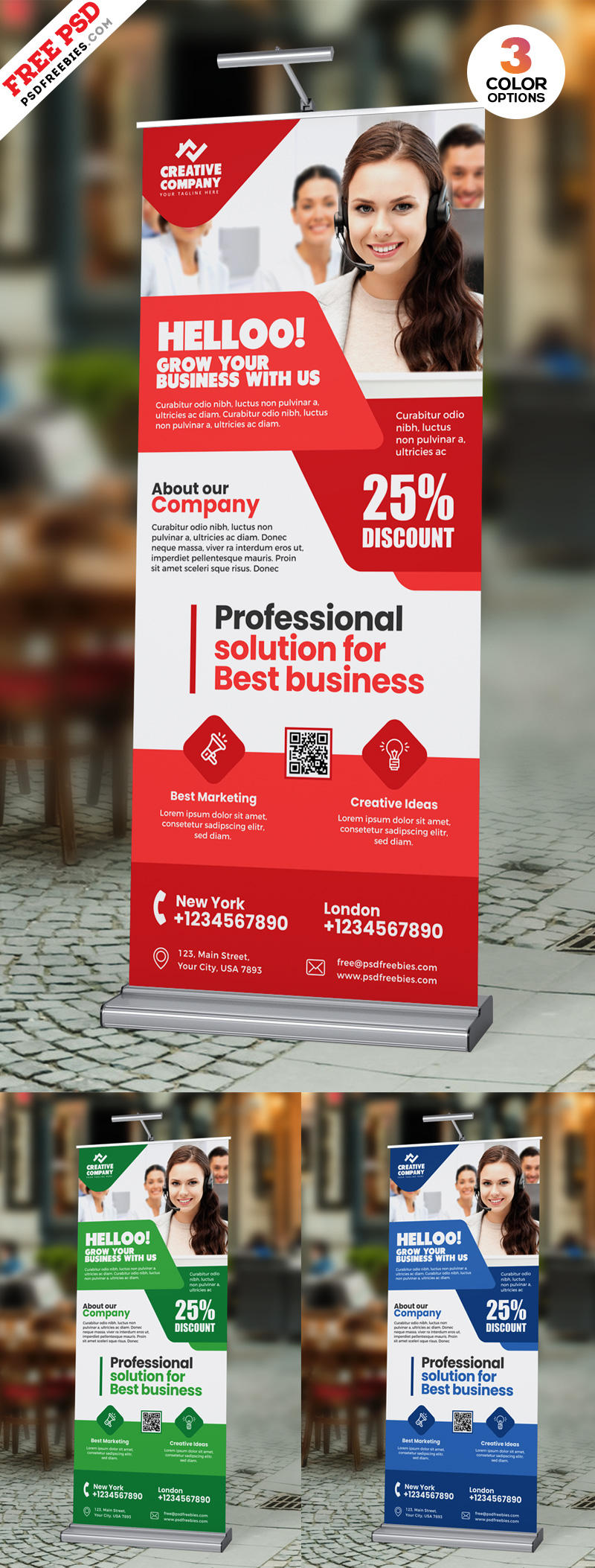 Roll-Up Banner Design PSD Free Download