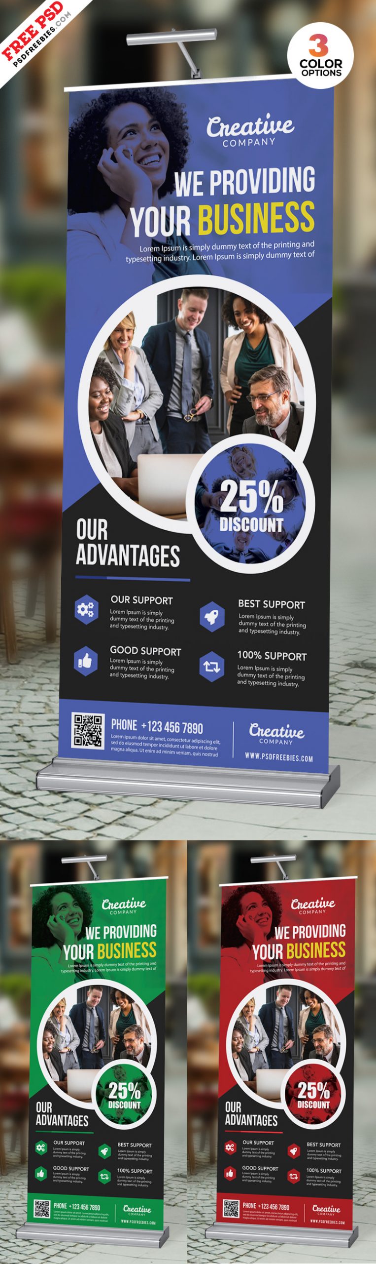 Free Roll-up Banner Design PSD Download