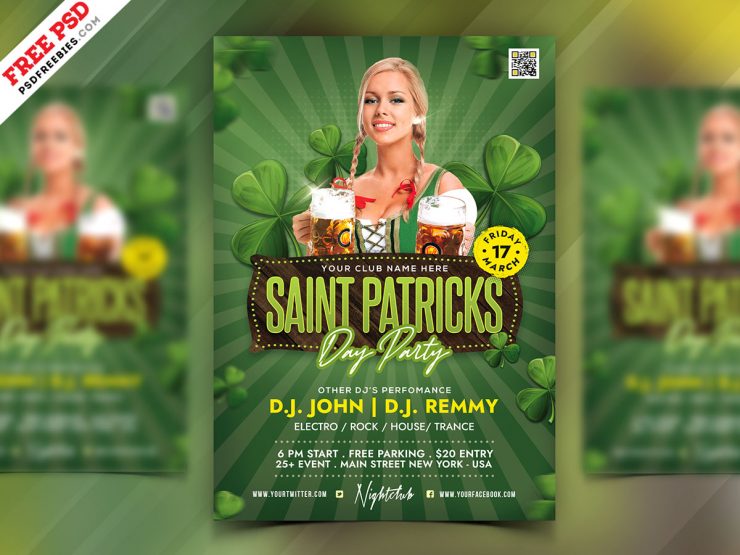 Saint Patrick’s Day Celebration Flyer PSD Free Download