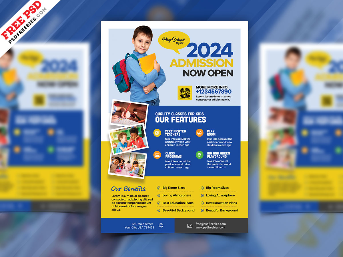 School Admission Open AD Flyer PSD Free Download