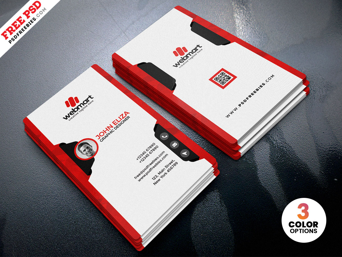 Simple and Clean Business Card Design PSD Free Download
