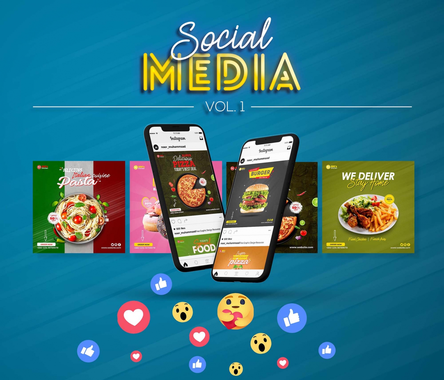 Social Media Food Banner Mockup Free Download