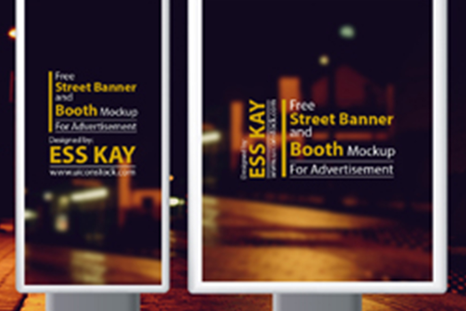 Street Banner and Booth Advertisement Mockup Free Download