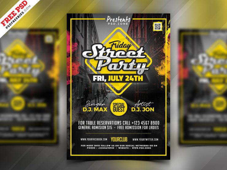 Street Party Flyer Graphics PSDFree Download
