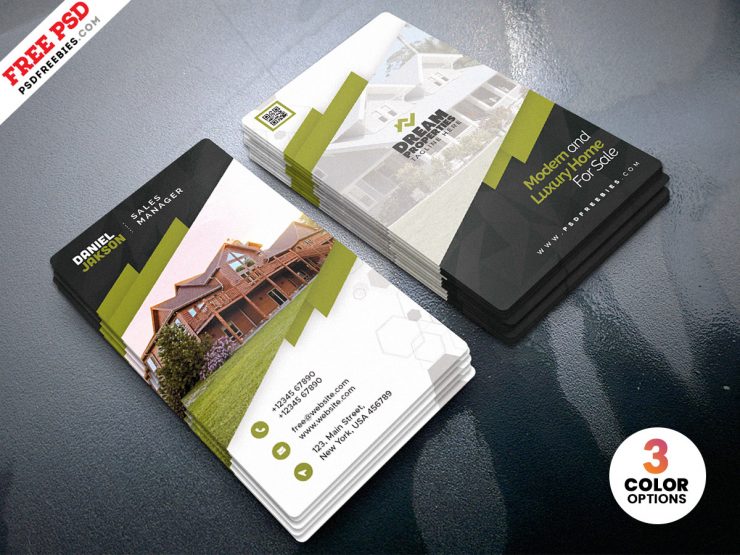 Stylish Real Estate Business Card PSD Free Download