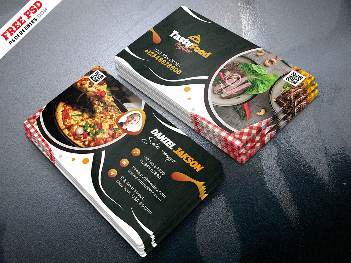 Tasty Food Restaurant Business Card PSD Free Download