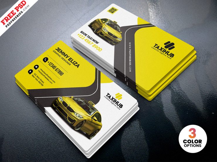 Taxi Cab Service Business Card PSD Free Download