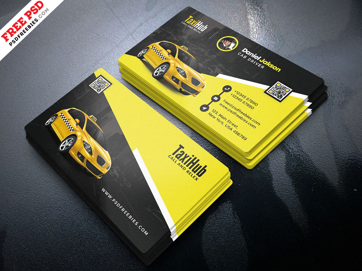 Taxi Service Business Card PSD Free Download