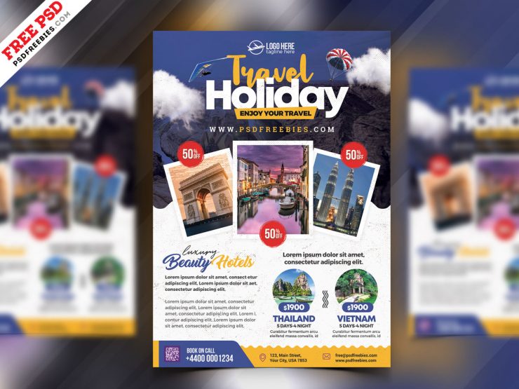 Tour Travel Flyer PSD Free Download