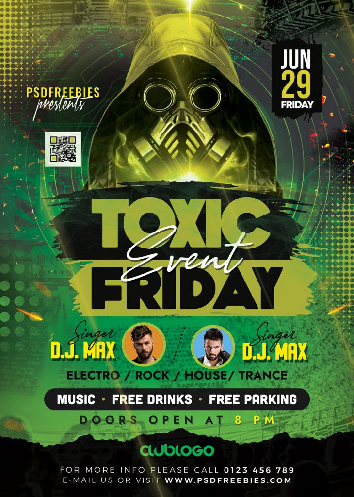 Toxic Music Party Flyer PSD Free Download