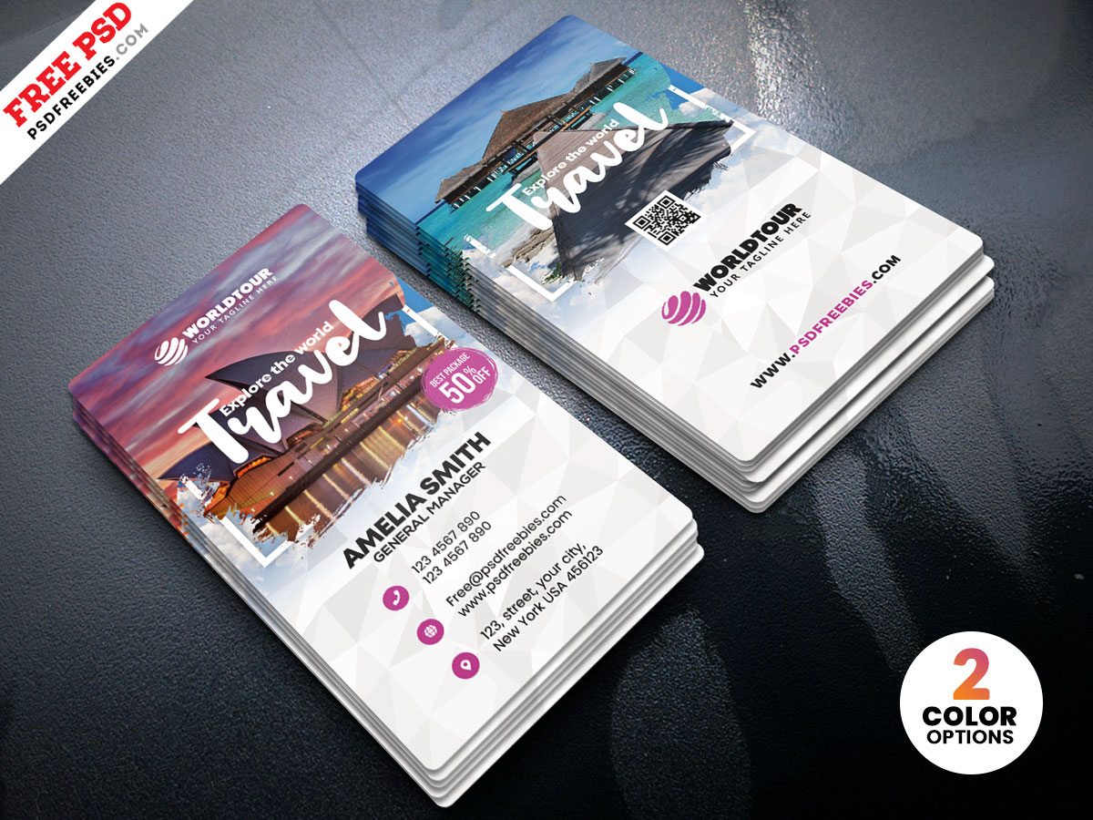 Travel Agency Business Card PSD Free Download