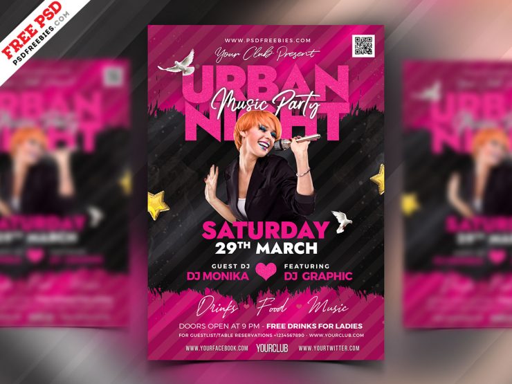 Urban Party Club Flyer PSD Free Download