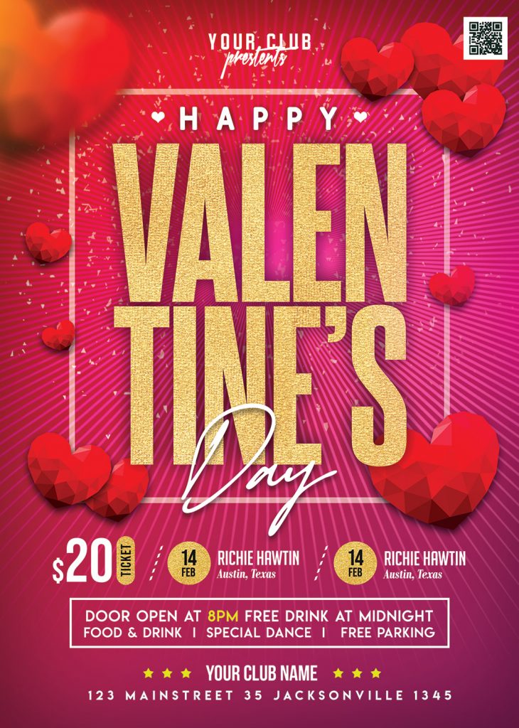 Valentines Day Special Event Flyer PSD Free Download