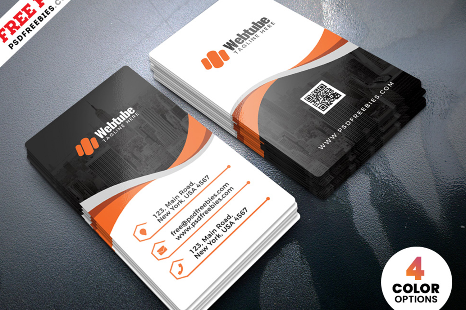 Vertical Business Card PSD Free Download