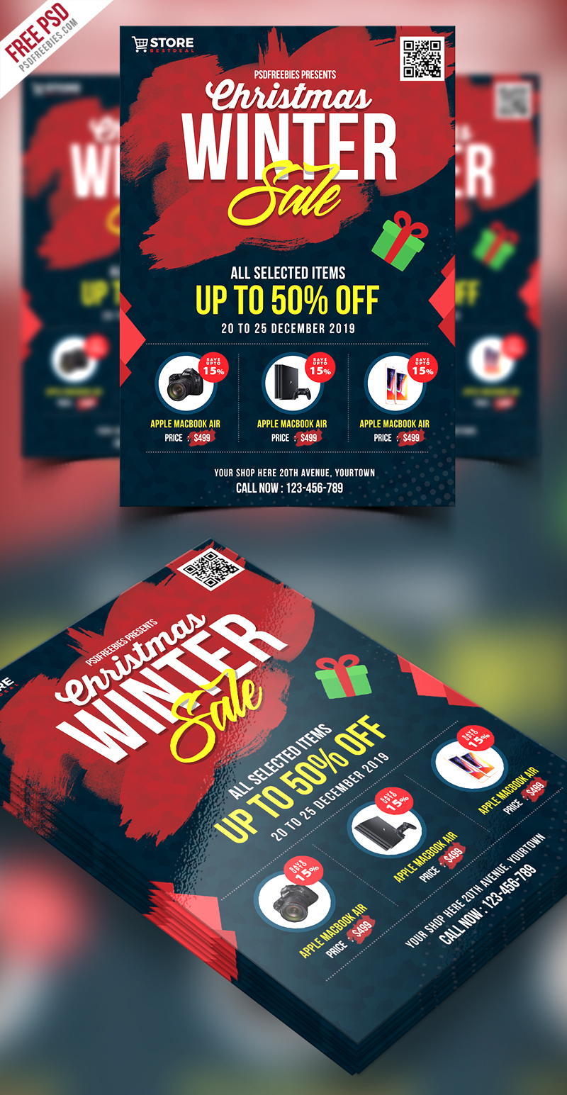 Winter Sale Flyer PSD Free Download