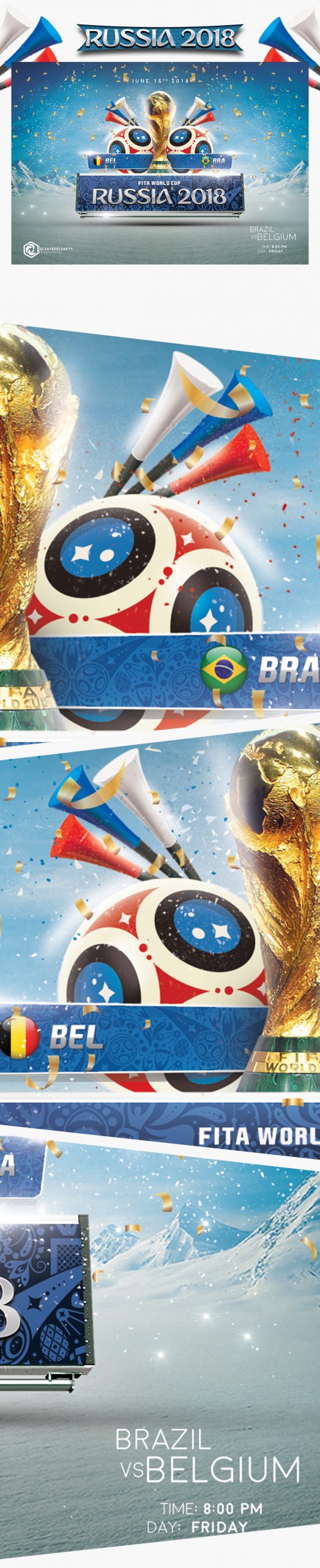 World Cup Russia 2018 Flyer mockup Free Download