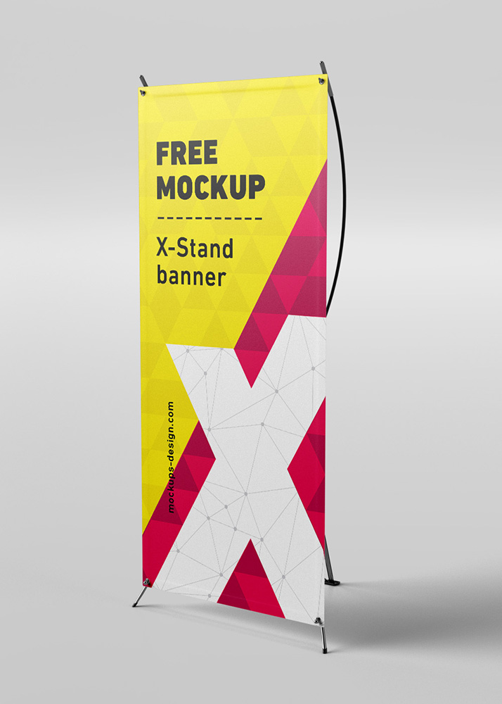 X-Stand Banners Mockup Free Download