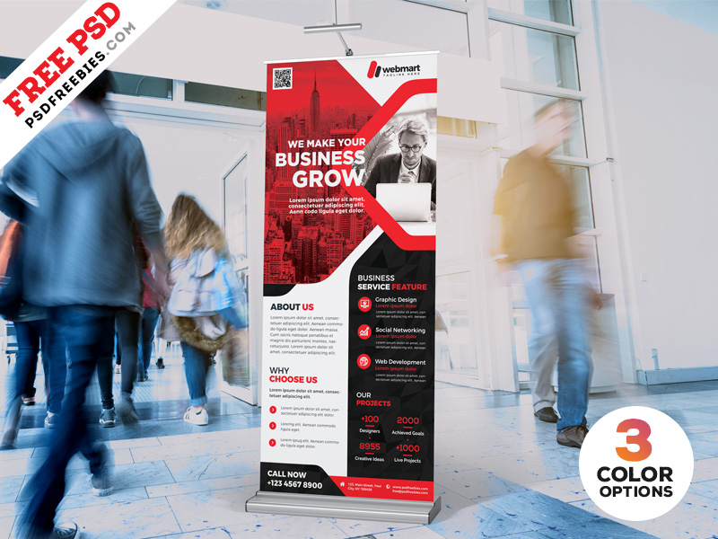 Corporate Roll-up Banner Design Bundle PSD Free Download