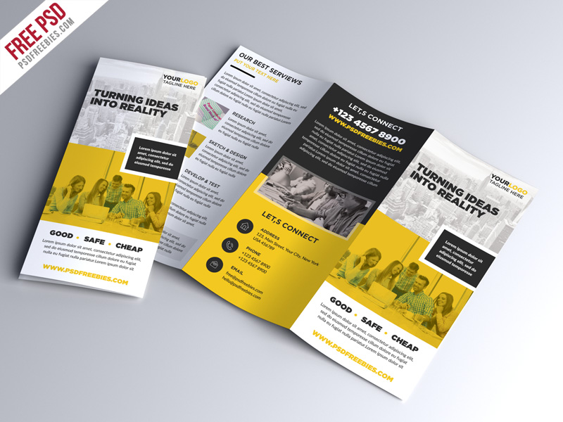 Corporate Tri-Fold Brochure PSD Free Download