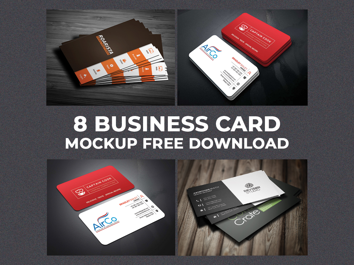 8 Business Card Mockup Free Download
