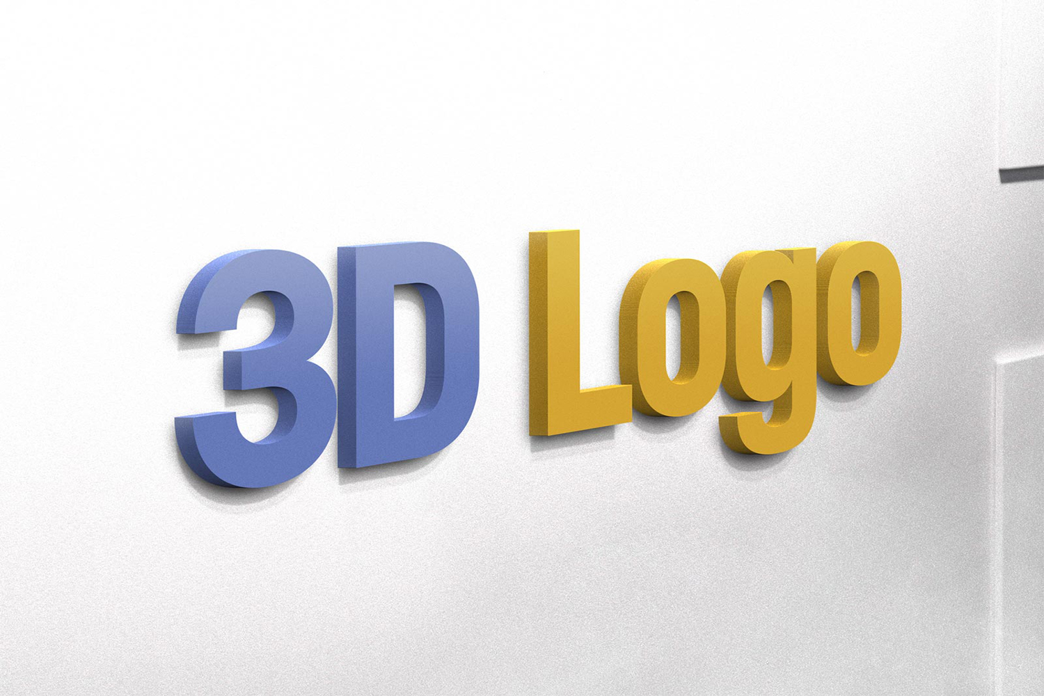 3D Logo on Wall Mockup PSD Free Download