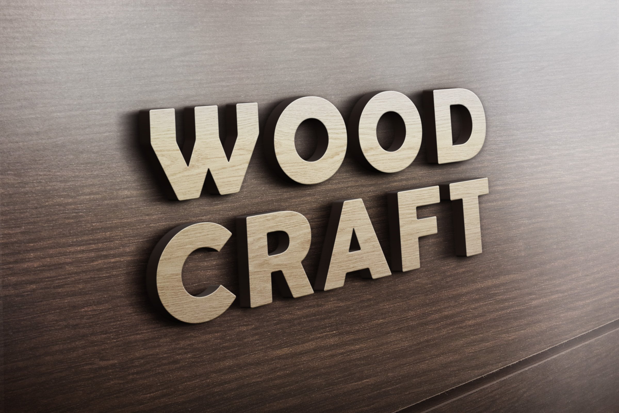 3D Wooden Logo MockUp Free Download