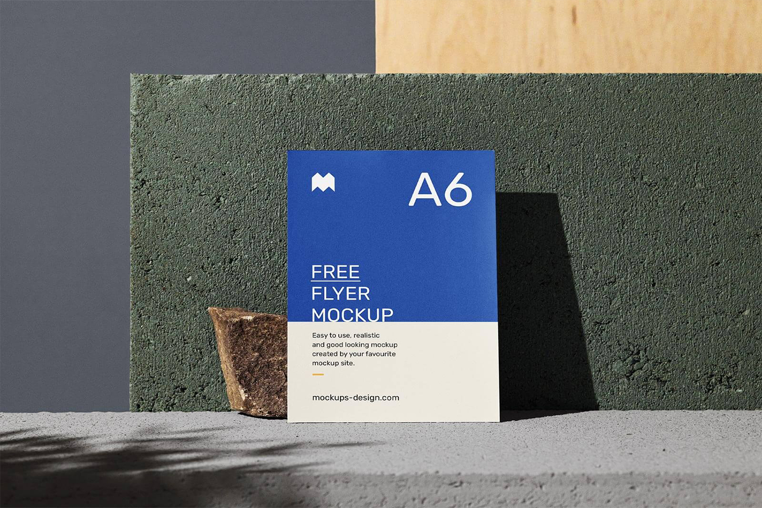 6 Flyer Mockup PSD With Stones Free Download