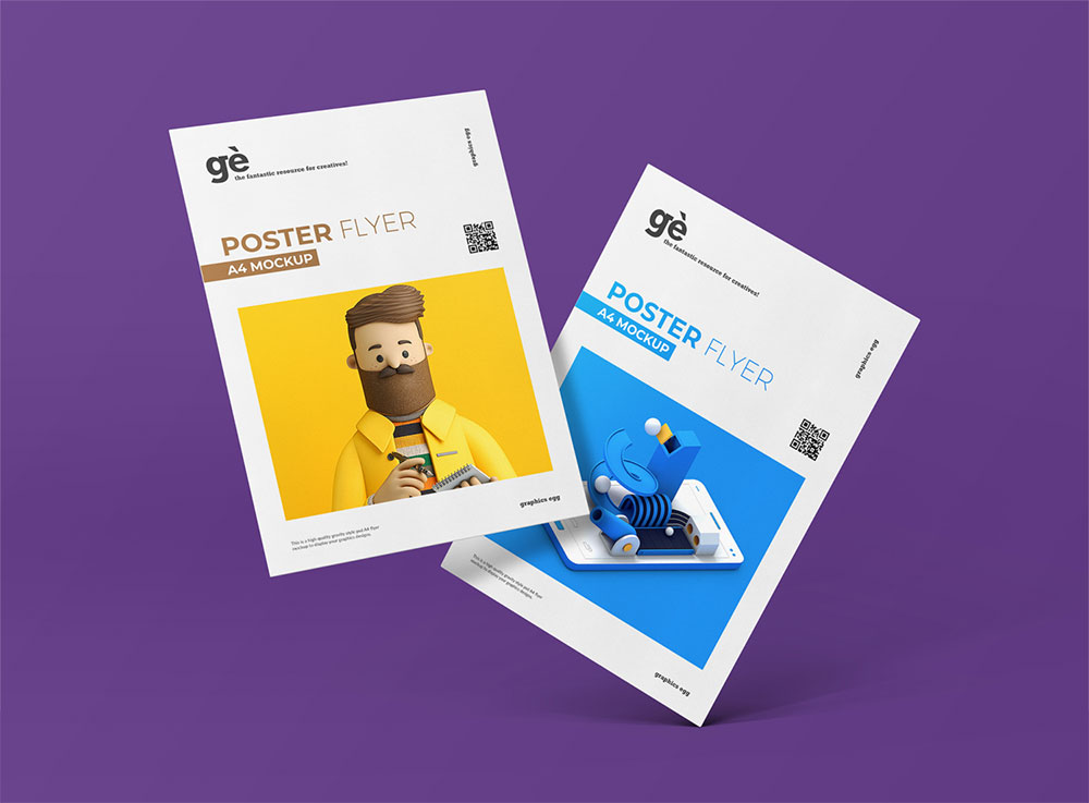 A4 Poster Flyer Mockup Free Download