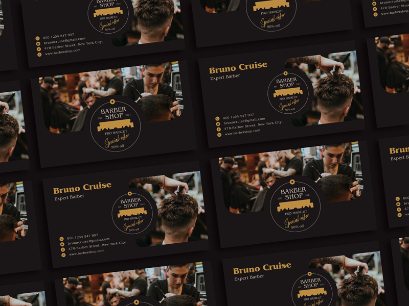Barber Shop Business Card Design Template Free Download