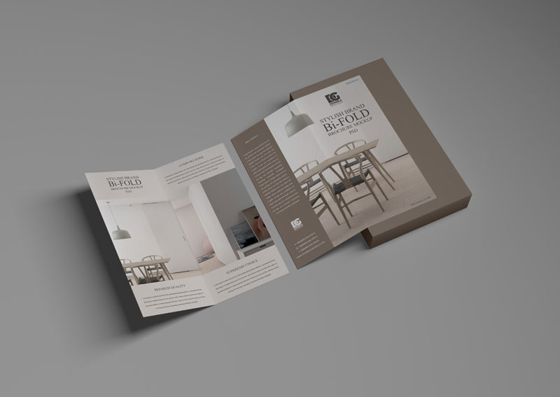 Brand Bi-Fold Brochure Mockup Free Download