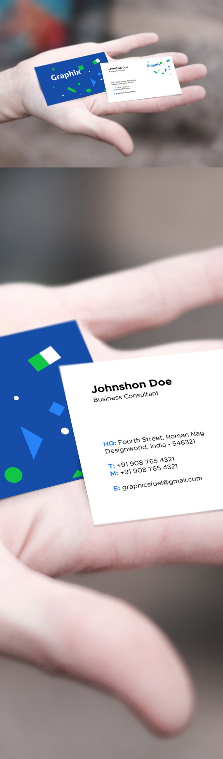 Business Card In Hand Mockup Free Download
