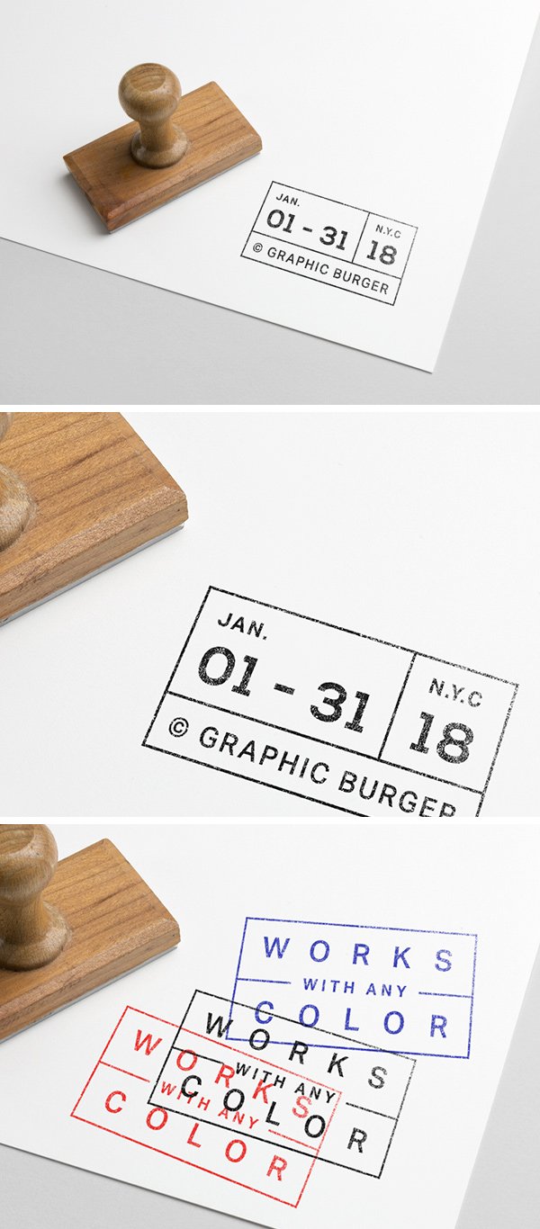 Clean Rubber Stamp Logo PSD MockUp Free Download
