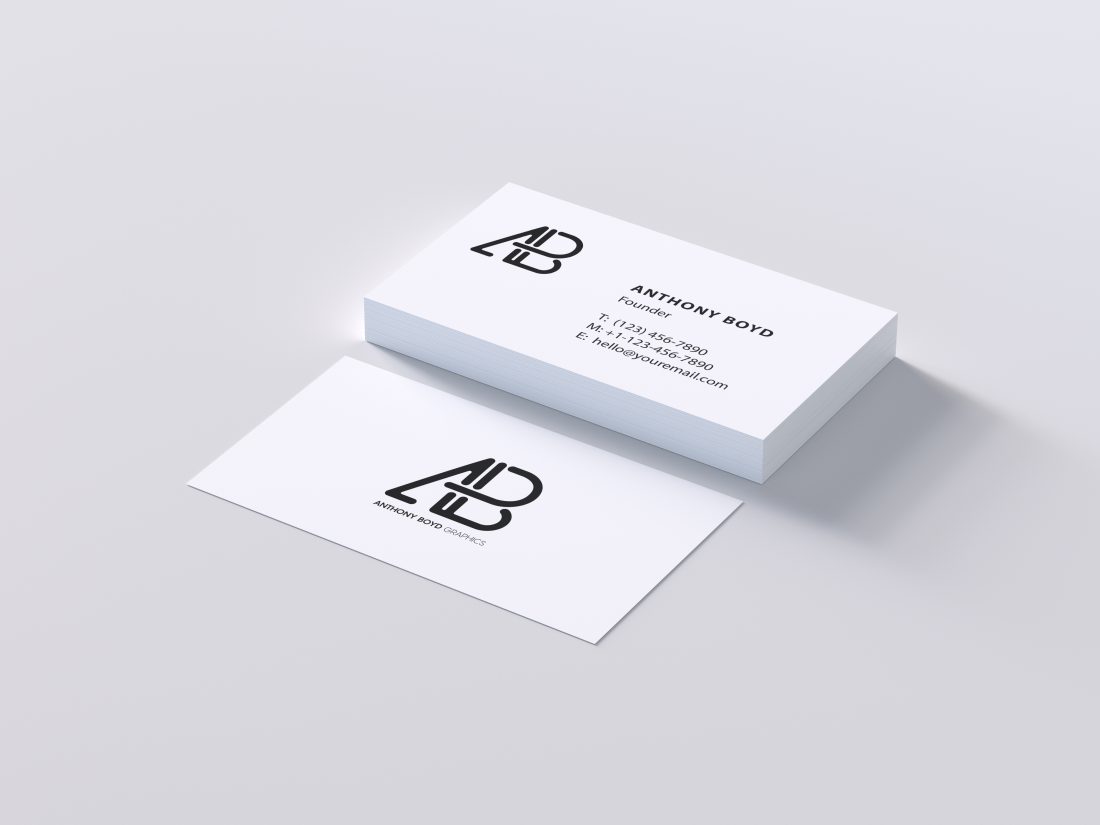 Clean White Modern Business Card PSD Mockup Free Download