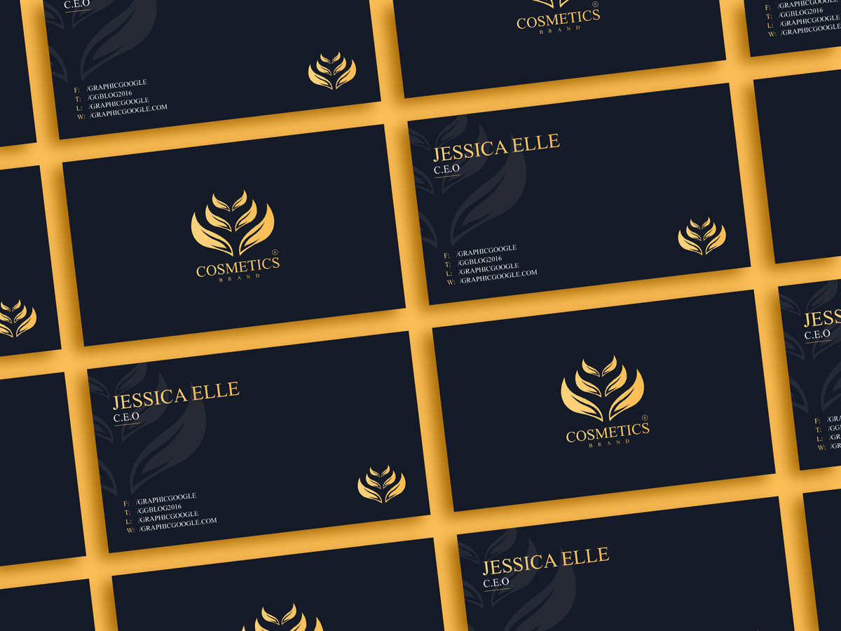 Cosmetics Brand Business Card Design Template Free Download